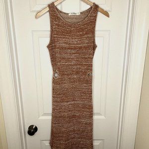 4th & Reckless Bambi cut out ring detail beach midi summer dress in orange space